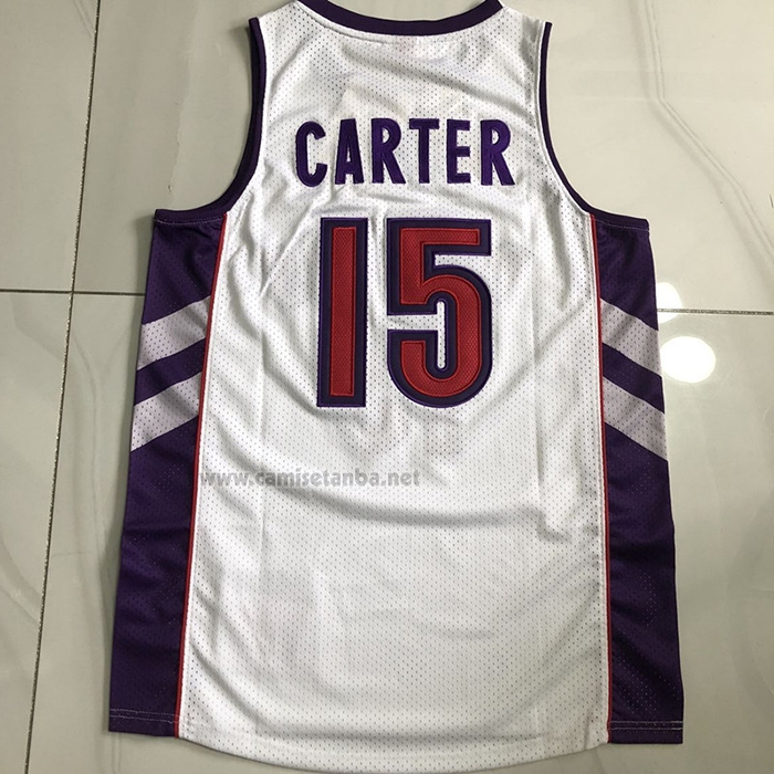Camiseta Toronto Raptors Vince Carter NO 15 Hardwood Classics Blanco